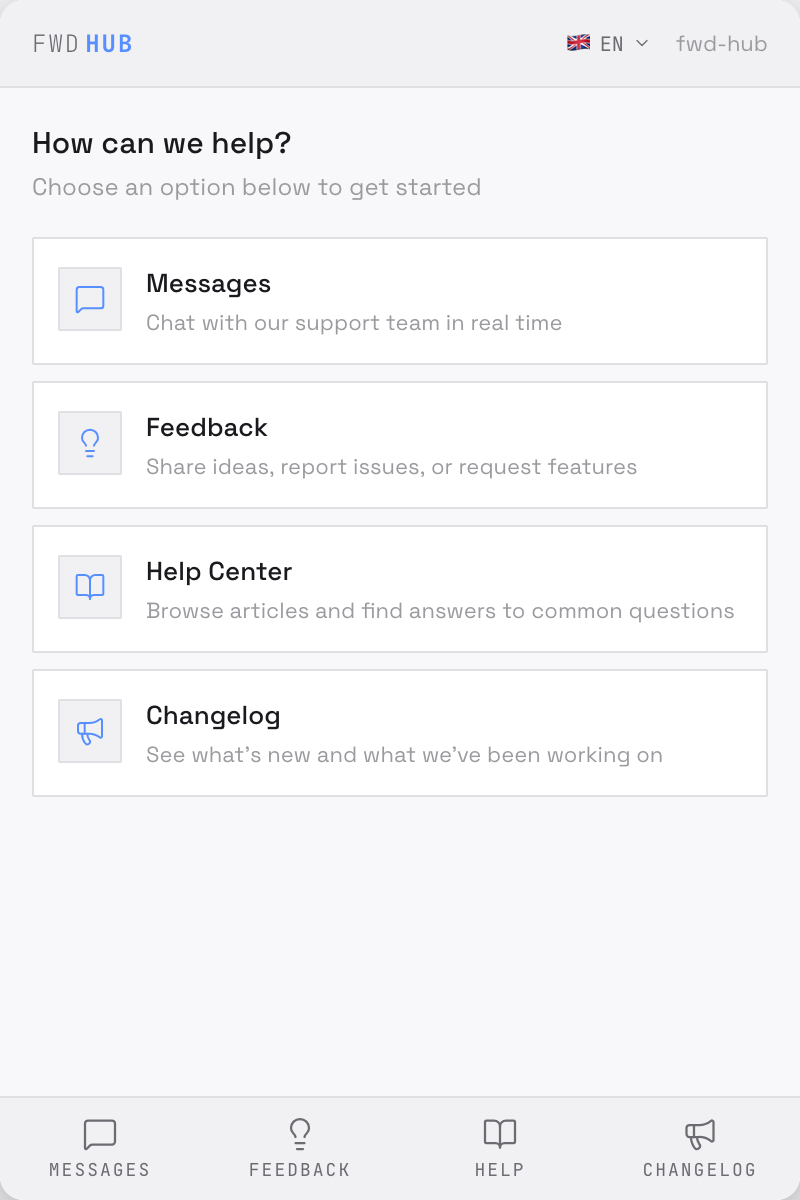 FWD Hub widget preview