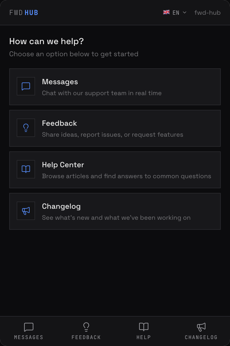 FWD Hub widget preview
